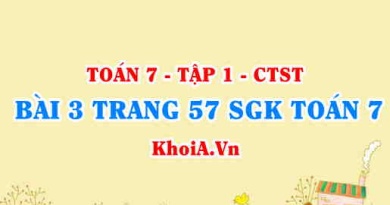Bài 3 trang 57 SGK Toán 7 chân trời sáng tạo tập 1